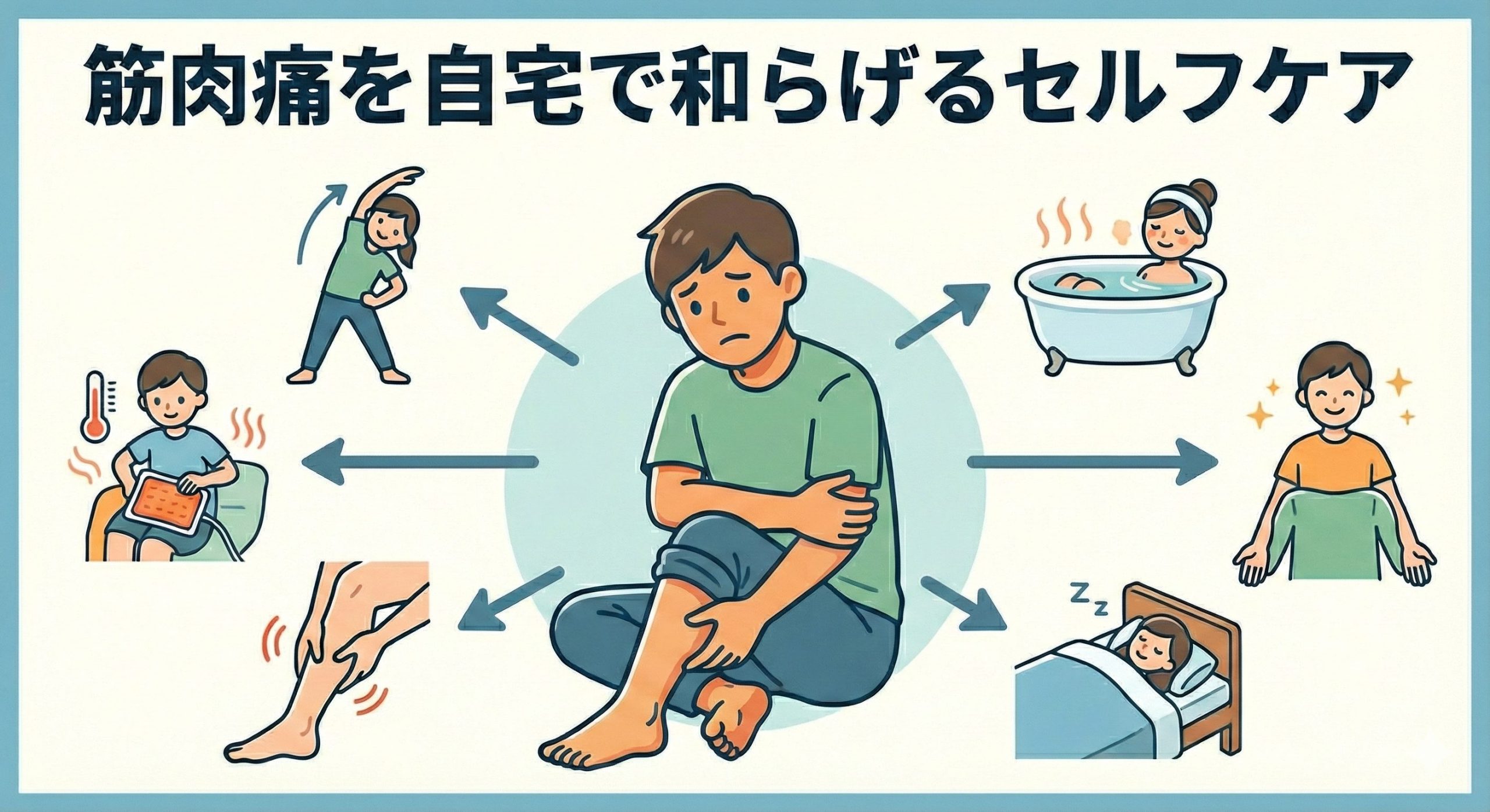 筋肉痛を自宅で和らげるセルフケア｜温める？冷やす？受診の目安も解説